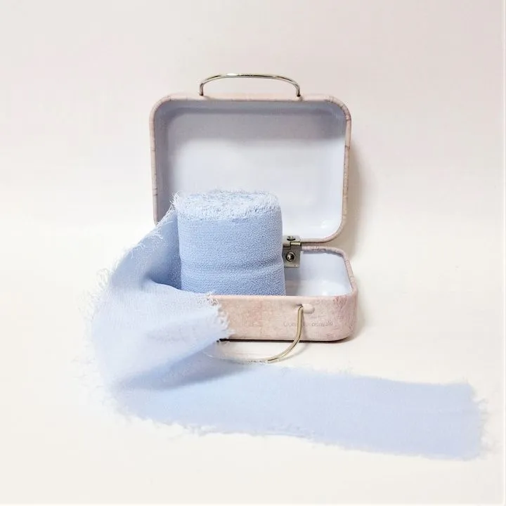 Тесьма шелковая матовая для Тедди 4см 1метр цв.светлый джинс ТД-1 для кукол