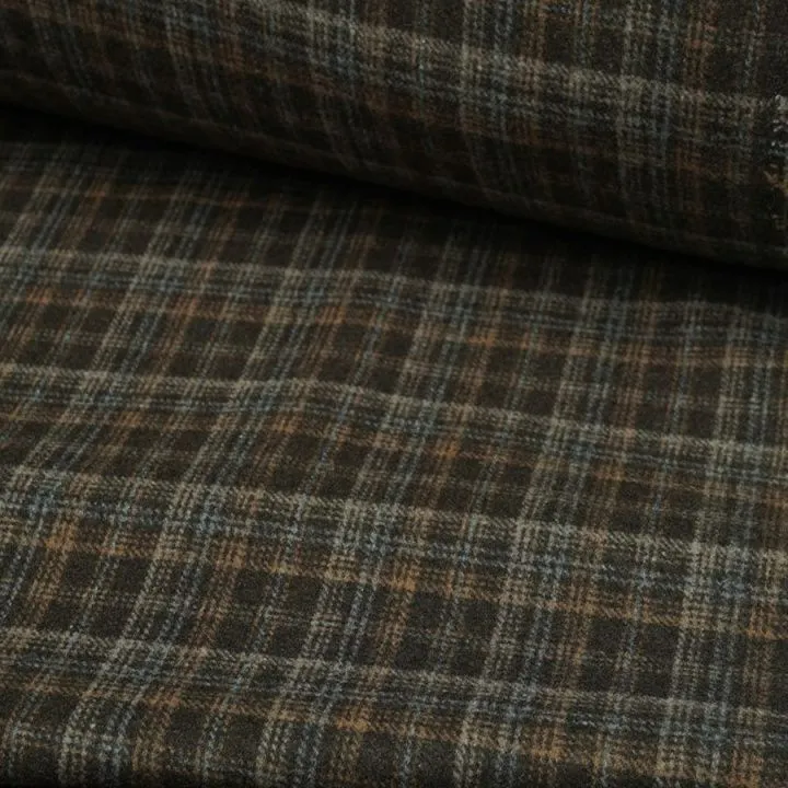 Ткань Шерсть пальтово-костюмная 50*50см цв.клетка "ЛУКОВАЯ ШЕЛУХА. Школа "Ветер в гривах"" Т.Коннэ 27979 для кукол