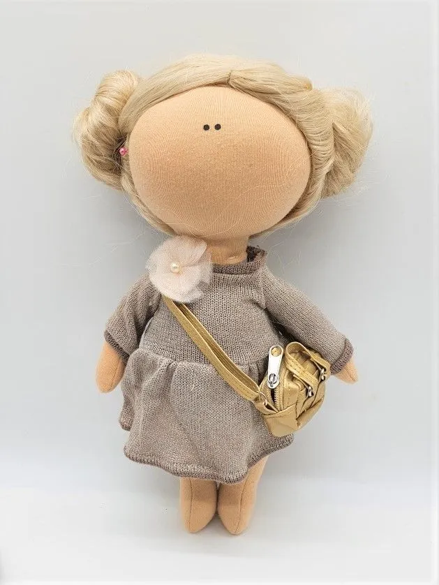 Сумочка С-90 на молнии цв.золото 4*3см для кукол | 1