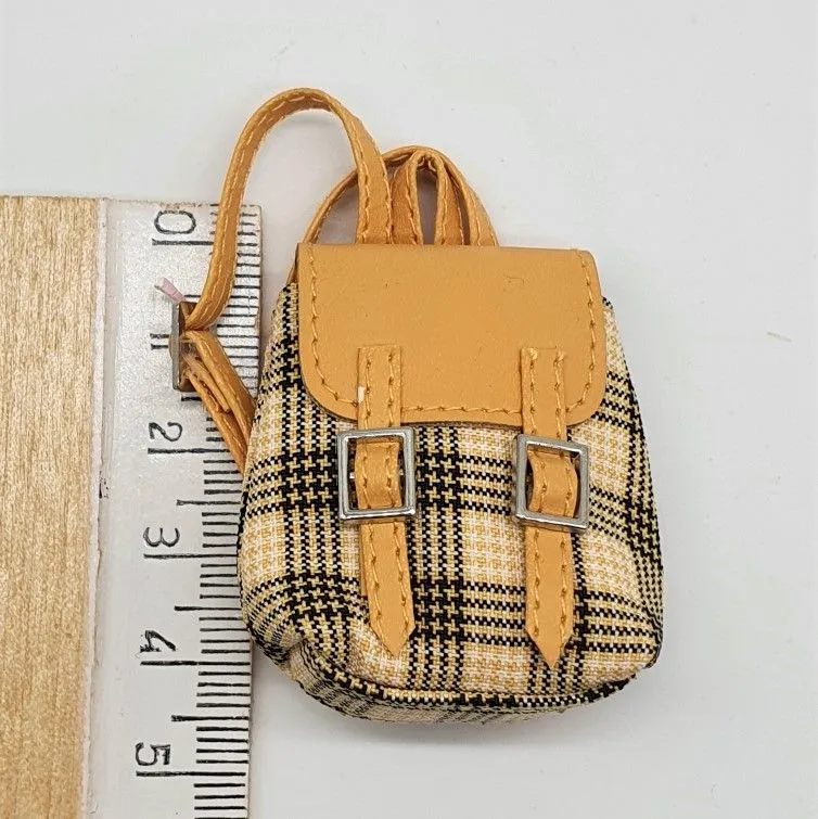 Рюкзак Клетка 4*3,5*1,5см цв.желтый Р-35 для кукол | 1