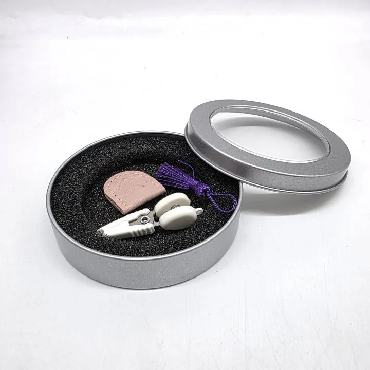 Мини-ножницы 4,5см с чехлом цв.розовый/сиреневый 28015 для кукол