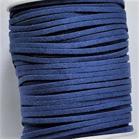 Шнур замшевый 2-3мм цв.синий (20) 1 метр ШЗ-20 для кукол