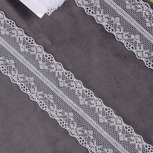 Кружево-стрейч TBY 150-1 шир.40мм цв.01 белый для кукол