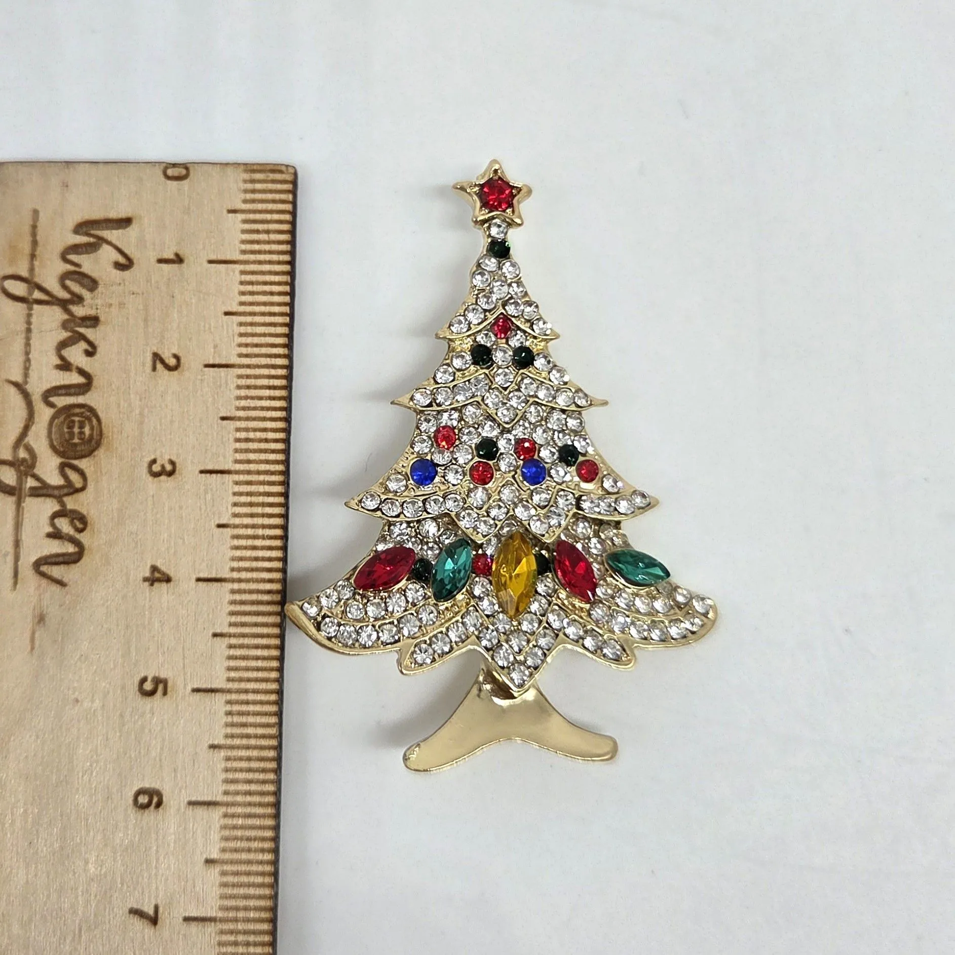 Брошь Ёлка новогодняя 5,5*4см 27850 для кукол | 2