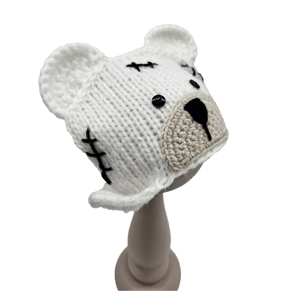 Шапочка-мишка ША-50 цв.белый (05), обхват 27см для кукол | 2