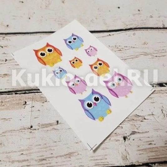 Переводные картинки совы 560 для кукол | 1