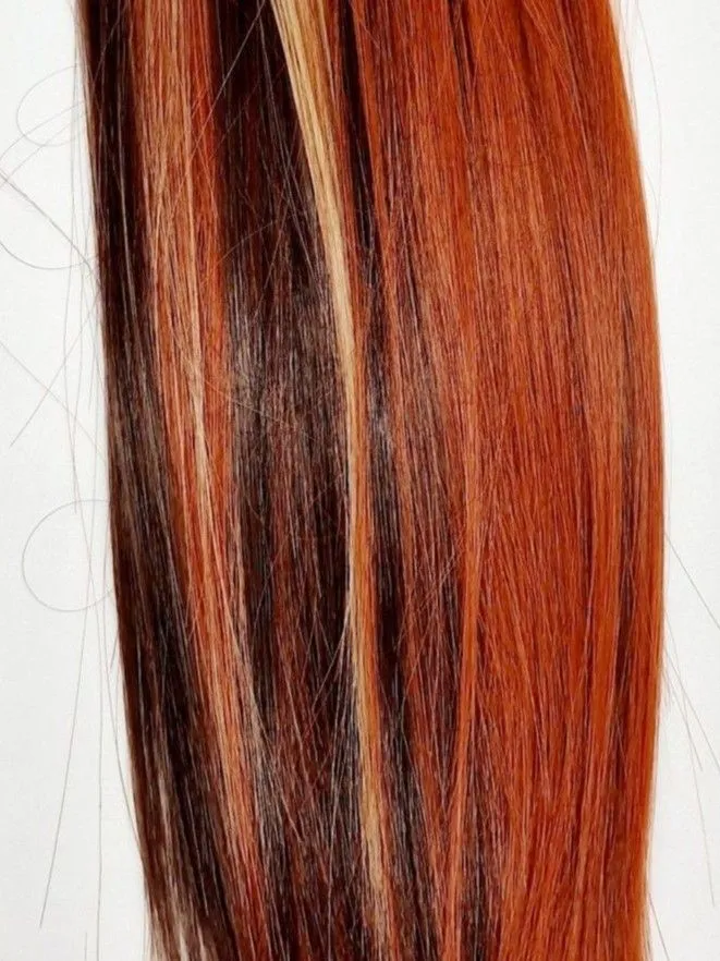 Трессы Т-01 прямые цв.медный/русый/каштан (3) 25см для кукол | 2