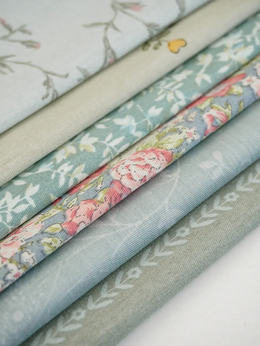 Набор ткани Сатин №3 "Лиственный сон" 45*30см 6шт. 27790 для кукол | 1