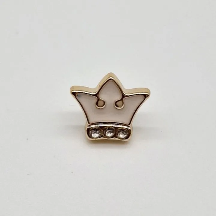 Пуговица Корона 11мм цв.белый 1шт. П-30 для кукол