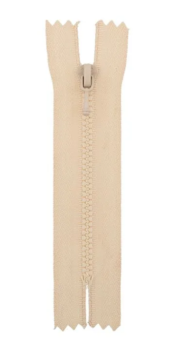 Молния-мини Трактор пластик 8см НЕразъёмная цв.кремовый (№146) ZipD 3Т для кукол