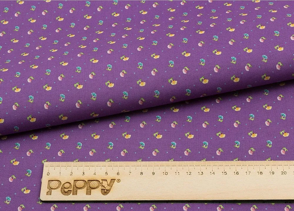 Ткань хлопковая НЕЖНАЯ ИСТОРИЯ 50*55см цв.НИ-24 фиолетовый для кукол | 1