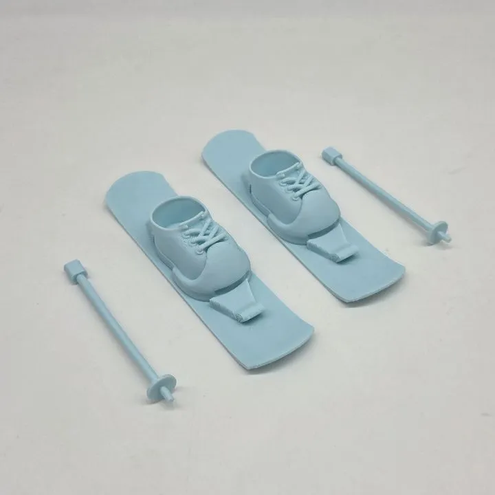 Лыжи с палками и ботинками для кукол (Лабубу 17см) цв.голубой (04) 282 для кукол