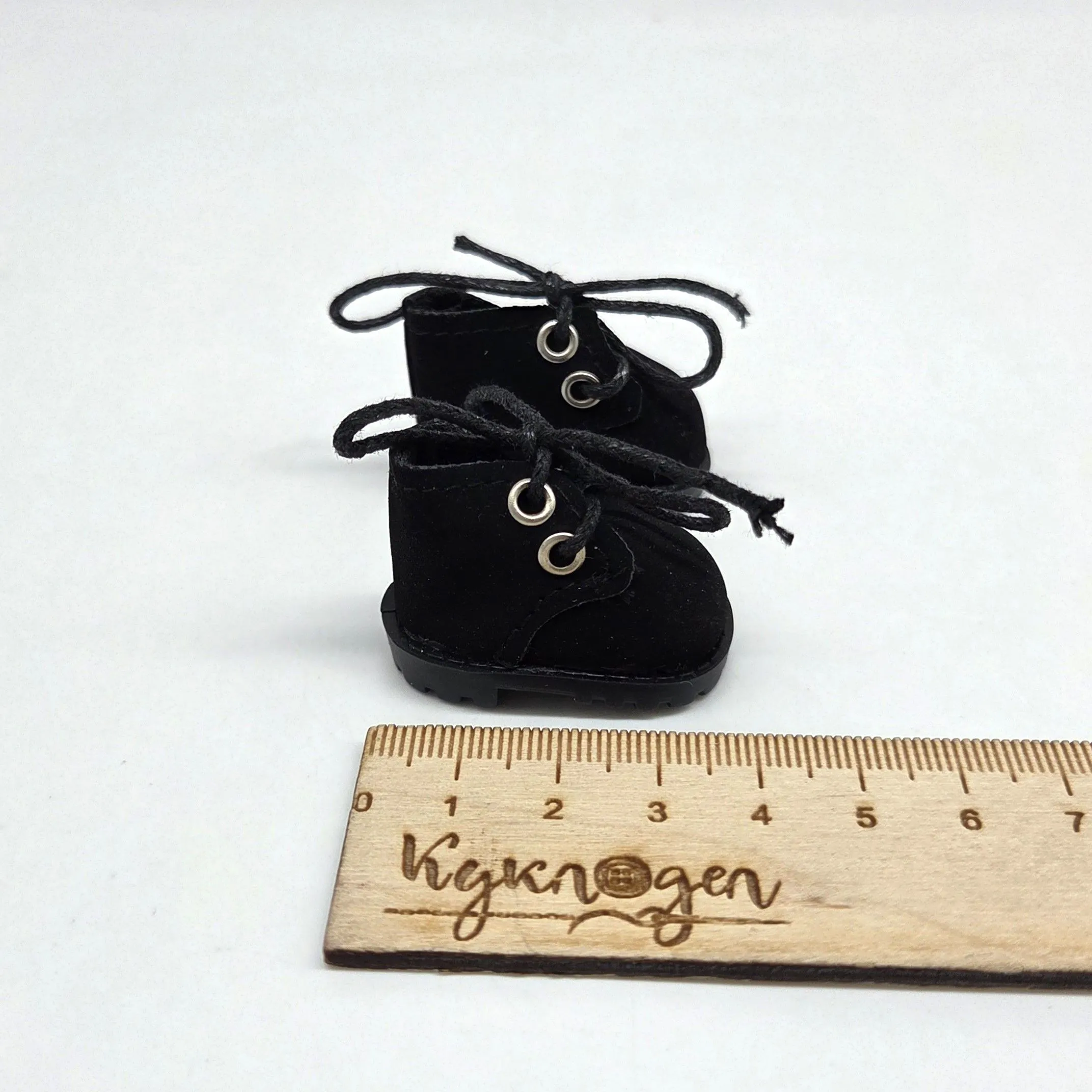 Ботиночки Б-178 искусст.замша цв.чёрный (01) 3,8см для кукол | 2