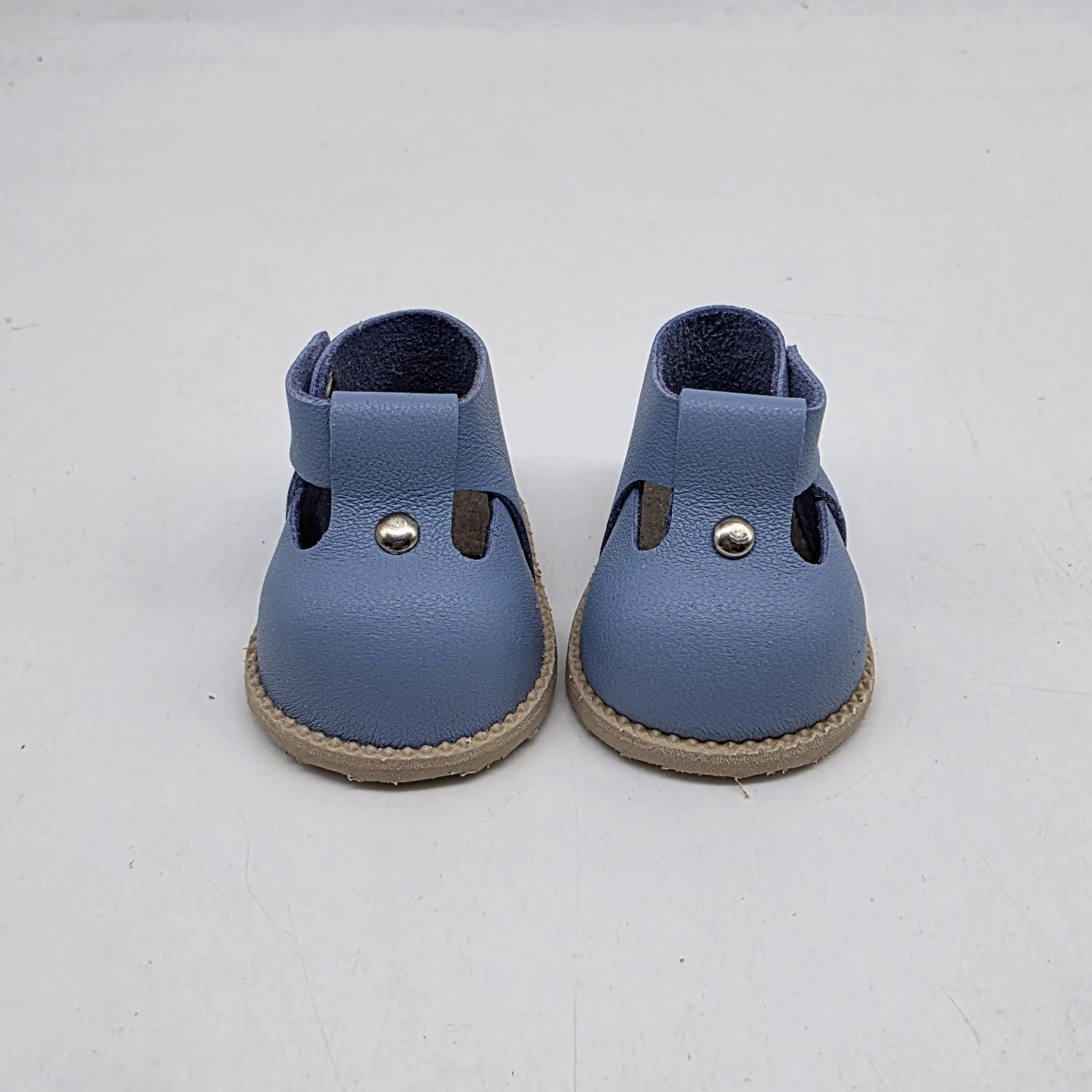 Туфли-сандалии Т-136 капелька натур.кожа 5,5см цв.тёмно-голубой (28) для кукол | 4