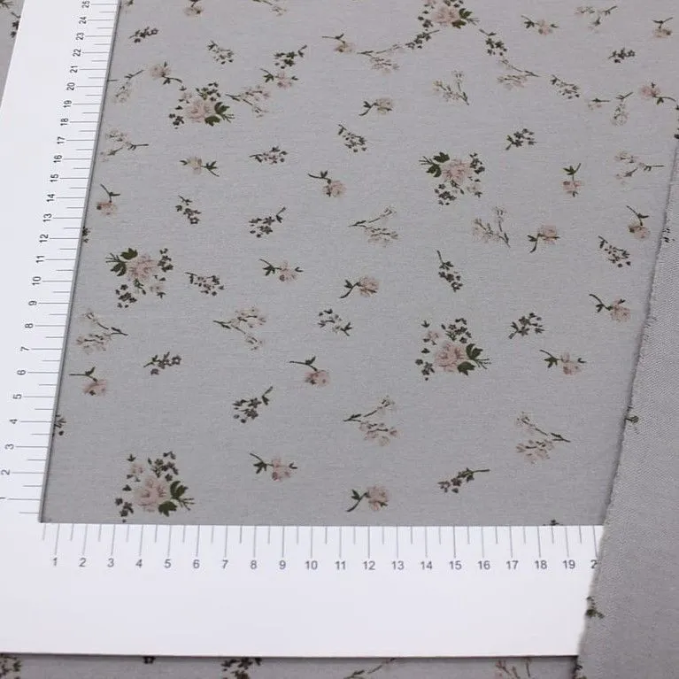 Теплый хлопок Букетики цв.серый 45*50cм 27994 для кукол | 2