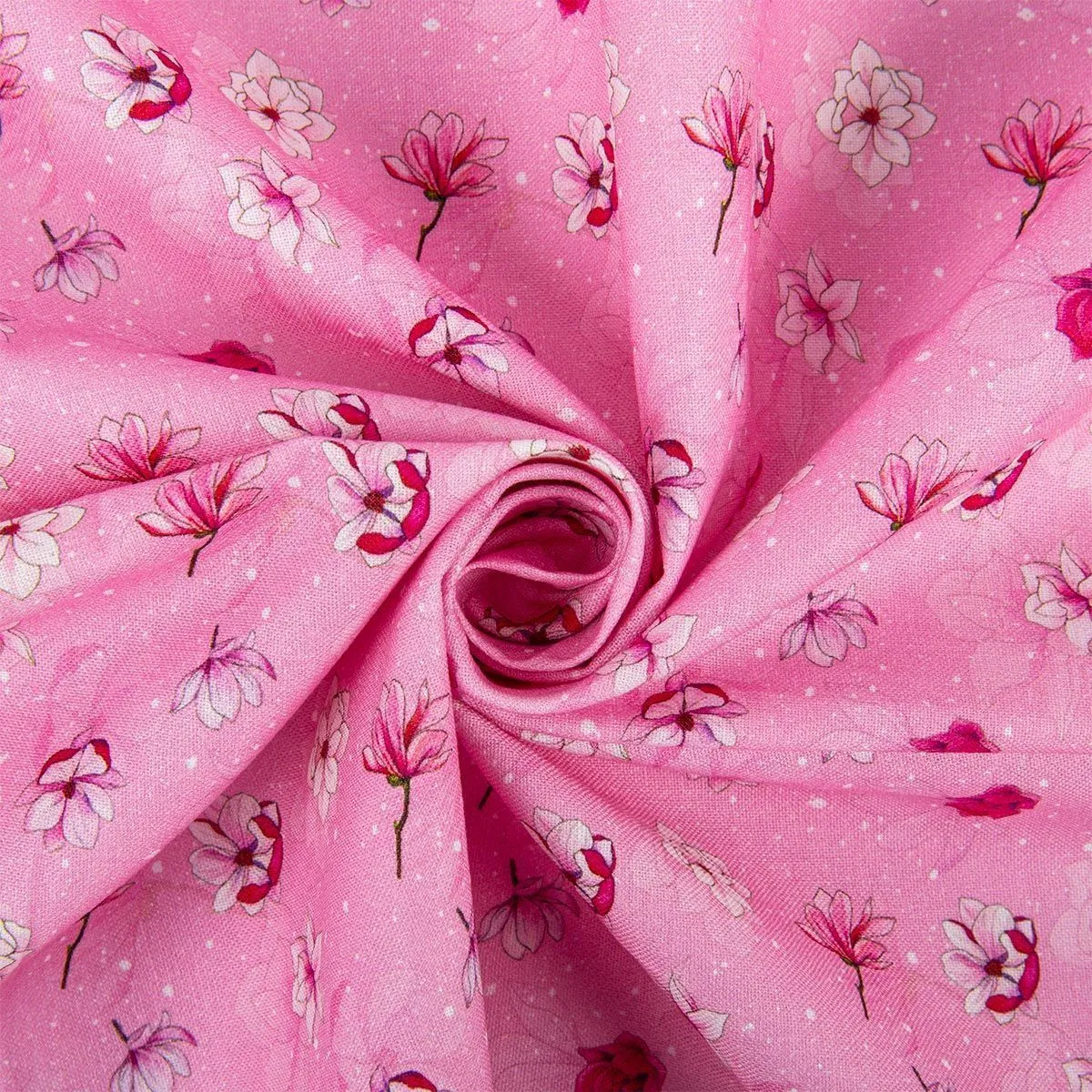 Ткань хлопковая PEPPY ПРЕКРАСНЫЕ МАГНОЛИИ 50*55см цв.ПМ-12 розовый для кукол | 2