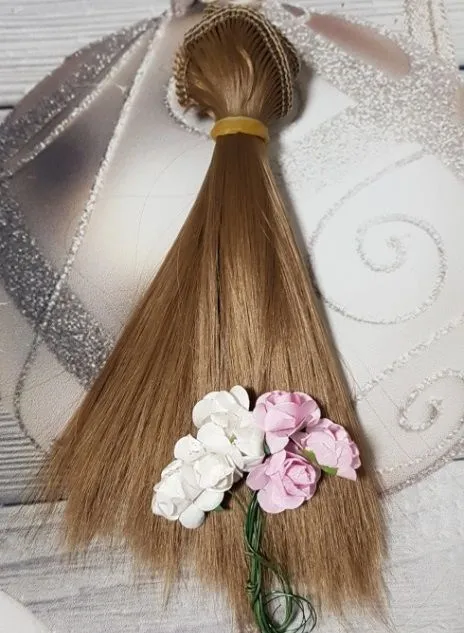 Трессы Т-27 прямые цв.045 (Светлый день) 15см+веночек для кукол | 1