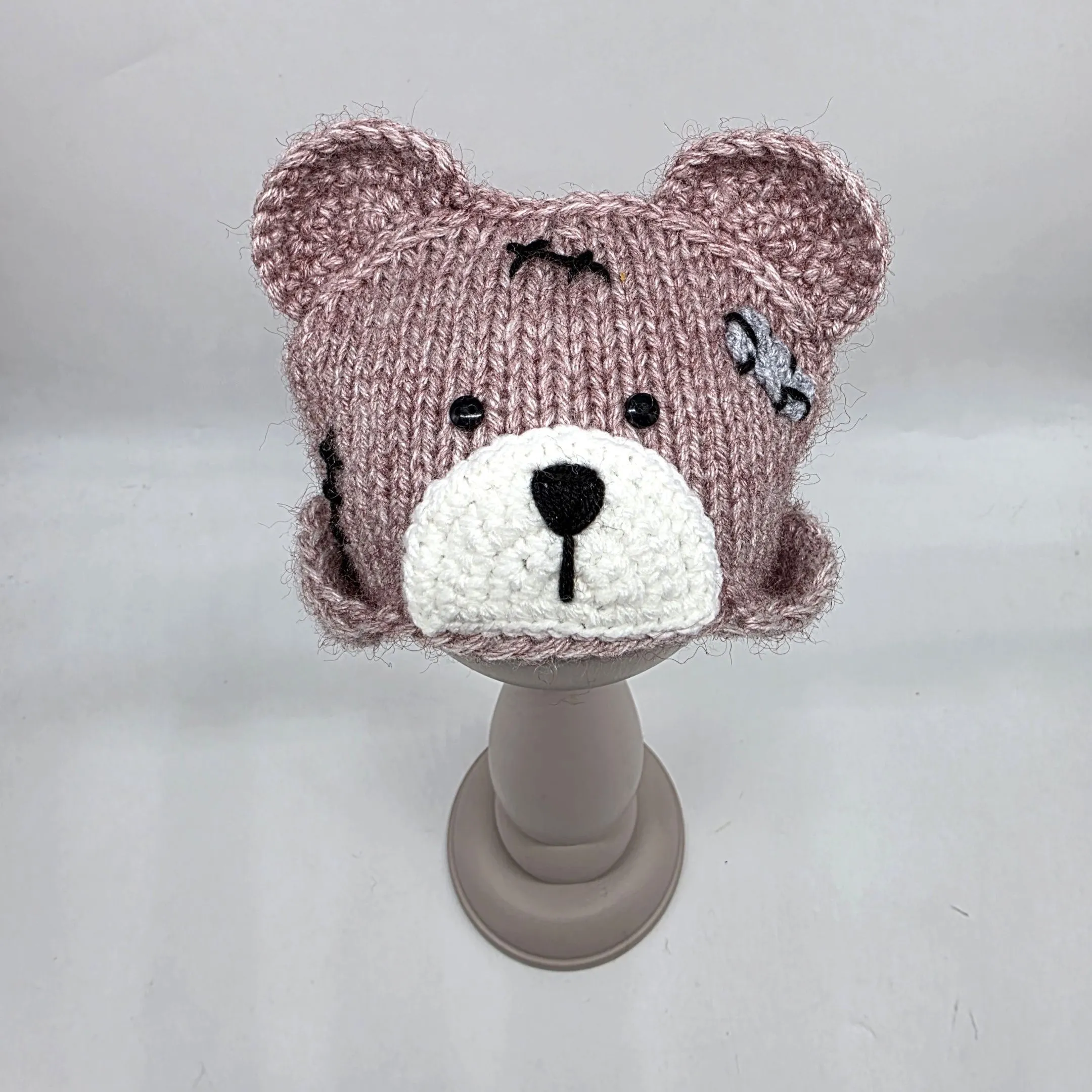 Шапочка-мишка ША-50 цв.брусника (09), обхват 27см для кукол | 4