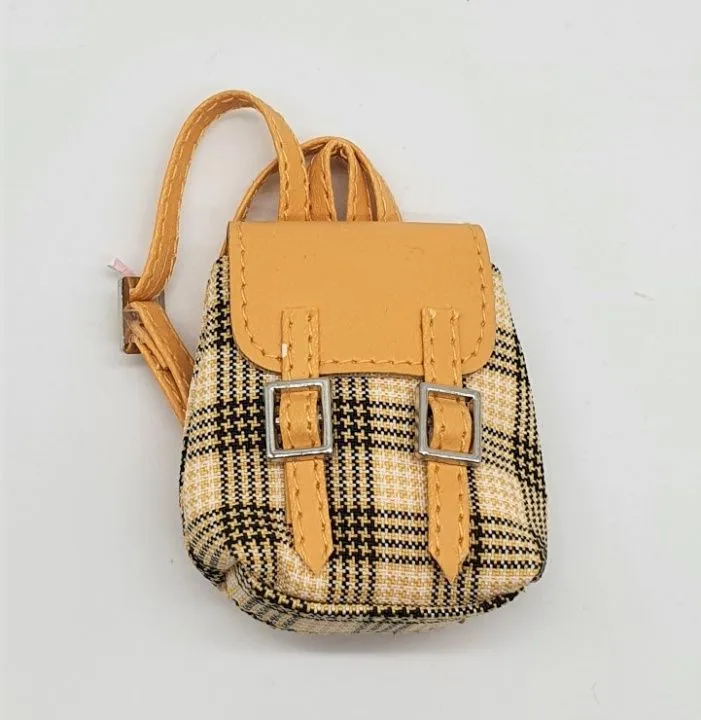 Рюкзак Клетка 4*3,5*1,5см цв.желтый Р-35 для кукол