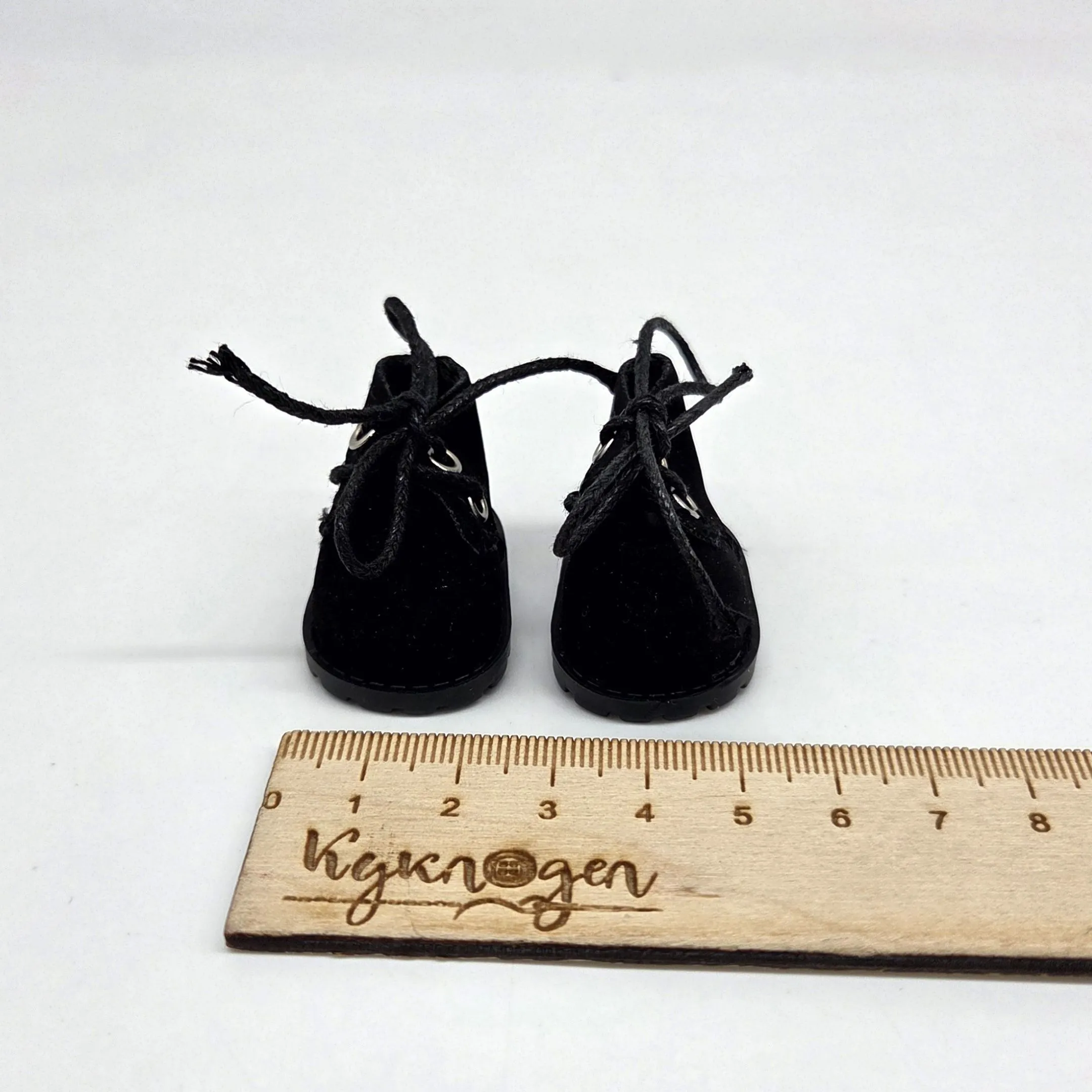 Ботиночки Б-178 искусст.замша цв.чёрный (01) 3,8см для кукол | 1