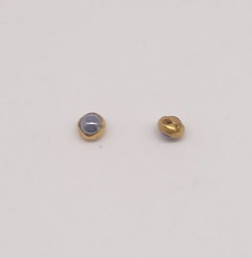 Пуговица П-06 5мм цв.синий перламутр (16) 1шт. для кукол | 1