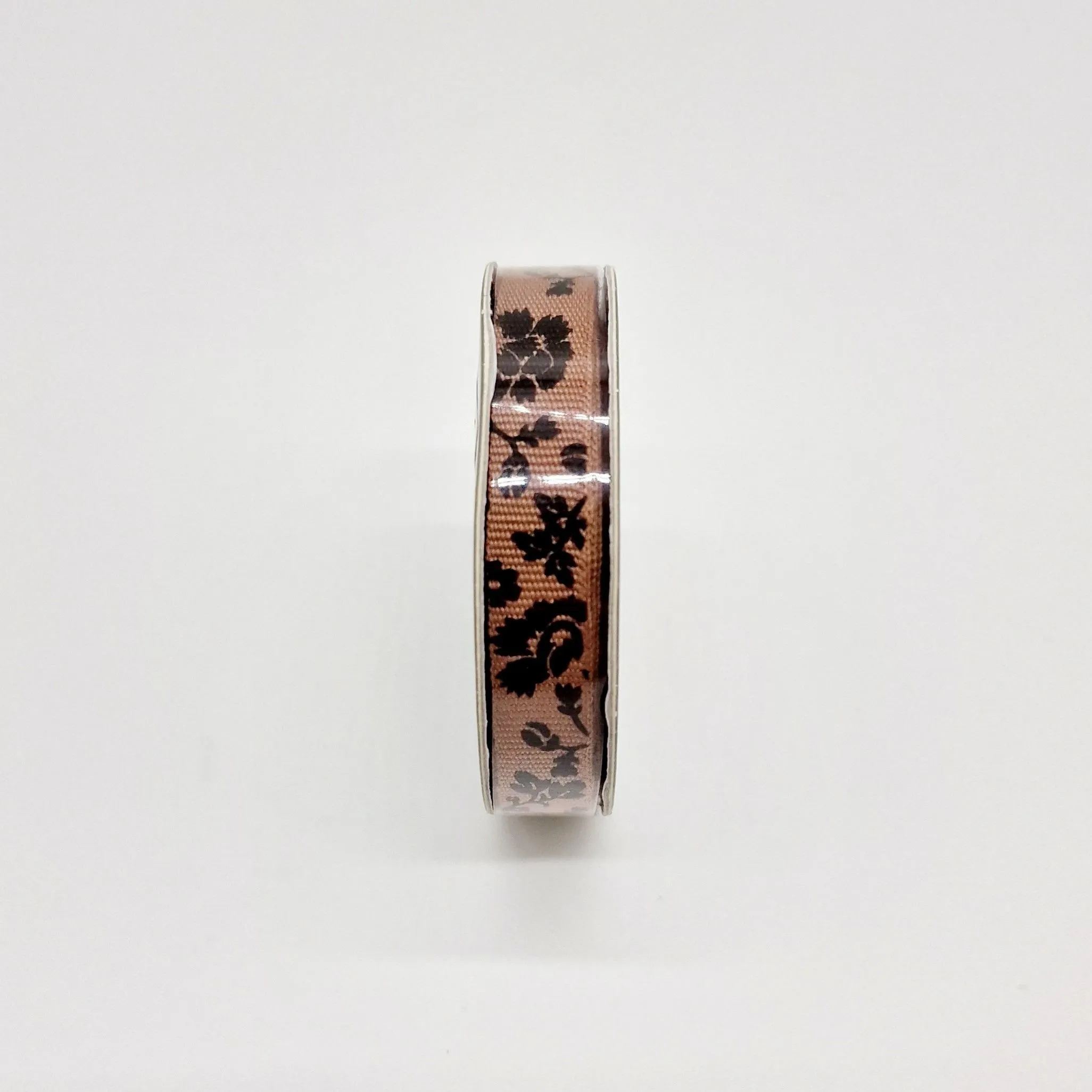 Тесьма кофейная в цветочки для кукол | 1