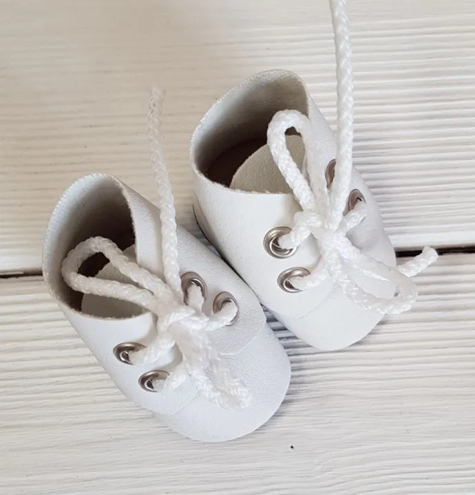 Ботиночки 5,5 см белые Б-10  для кукол