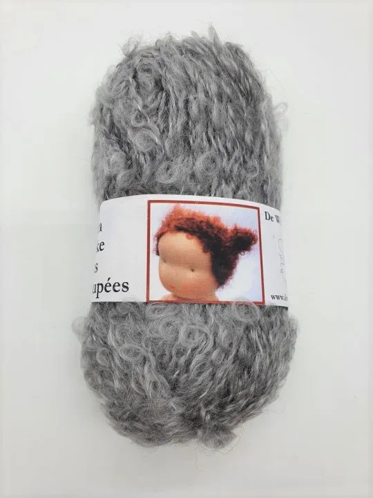 Пряжа Букле Белый Ангел цв.Н04560 серый 50м/50гр для кукол