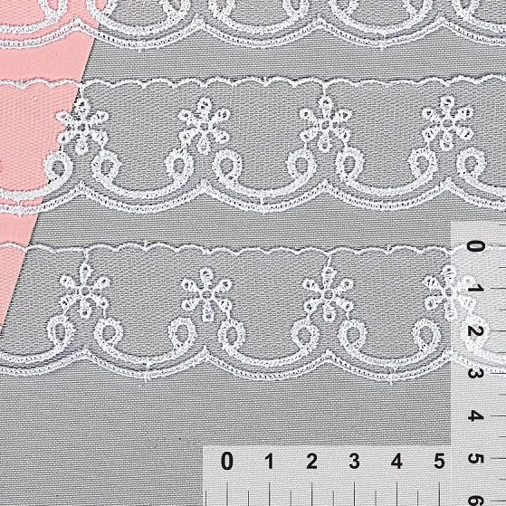 Кружево на сетке TTR.20215A шир.30мм цв.белый для кукол