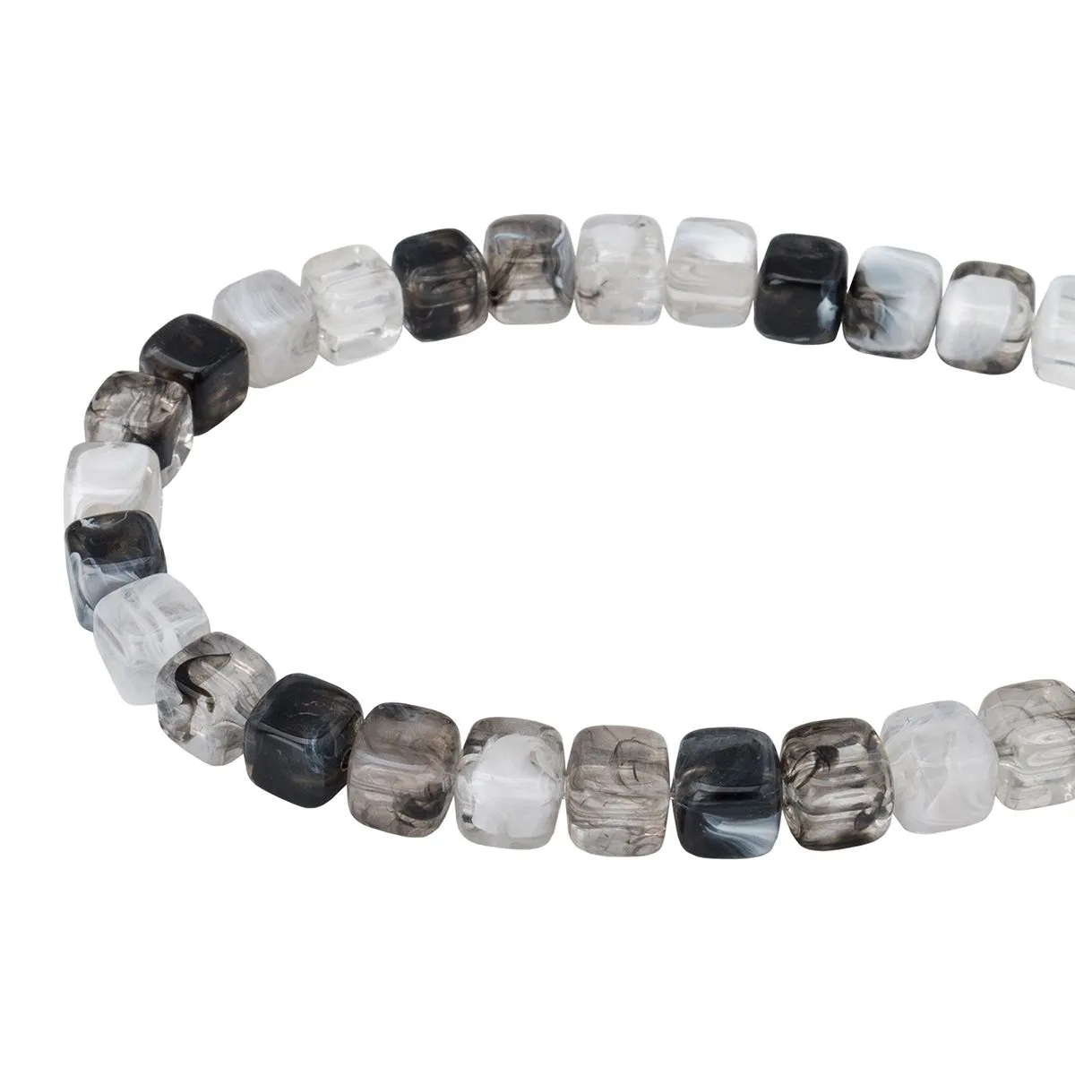 Бусины пластиковые прозрачные, куб 6,5*6,6мм, 50гр. цв.00004 серый аквамарин 7748713 для кукол | 1