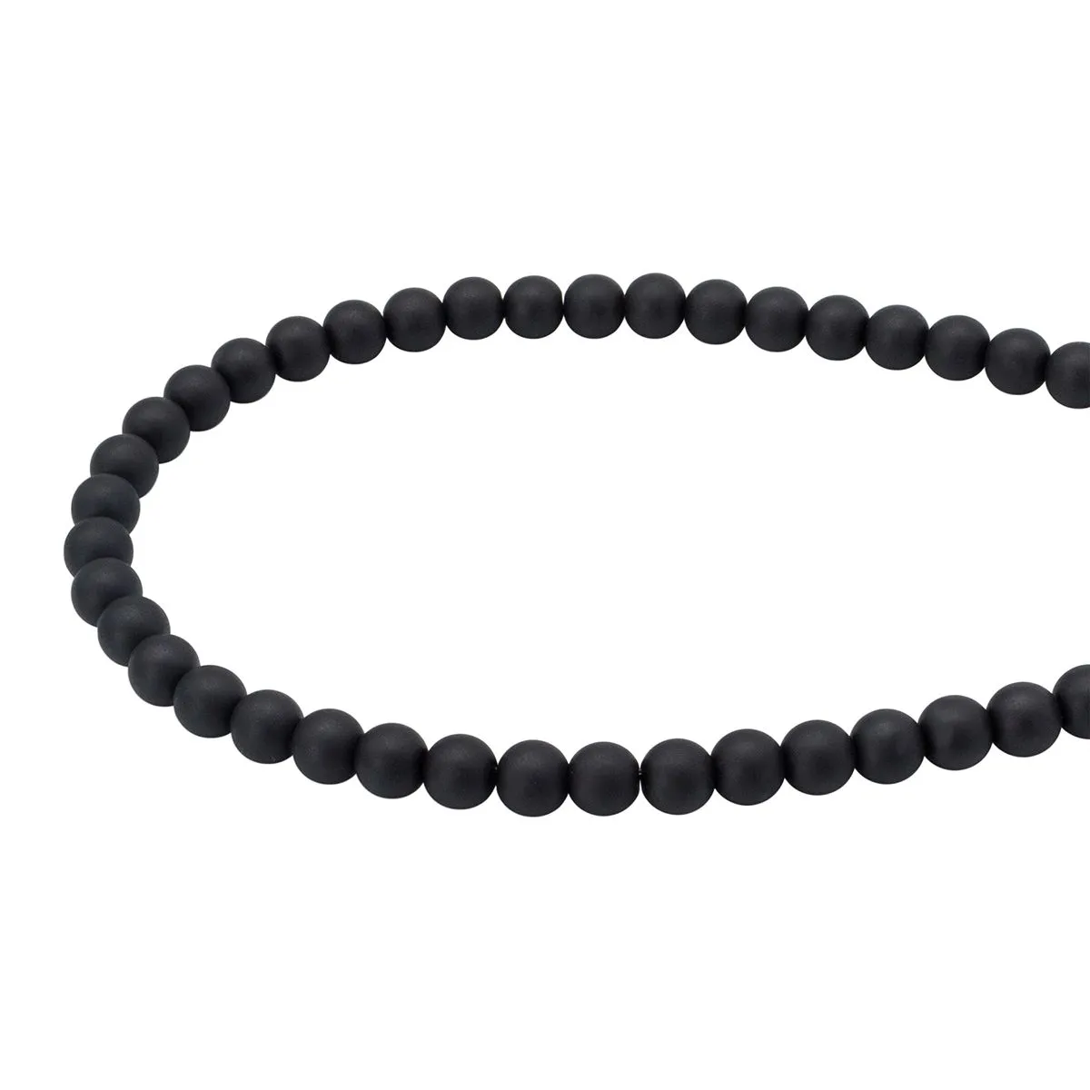 Бусины пластиковые матовые, круглые d-6мм, 50гр. цв.чёрный 7748415 для кукол | 1