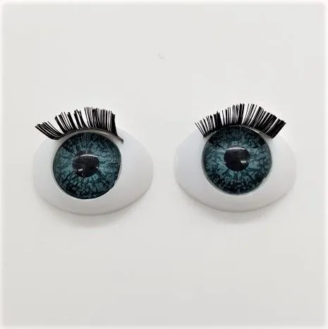 Глаза с ресницами 22мм цв.бирюза 2шт. (11765) для кукол