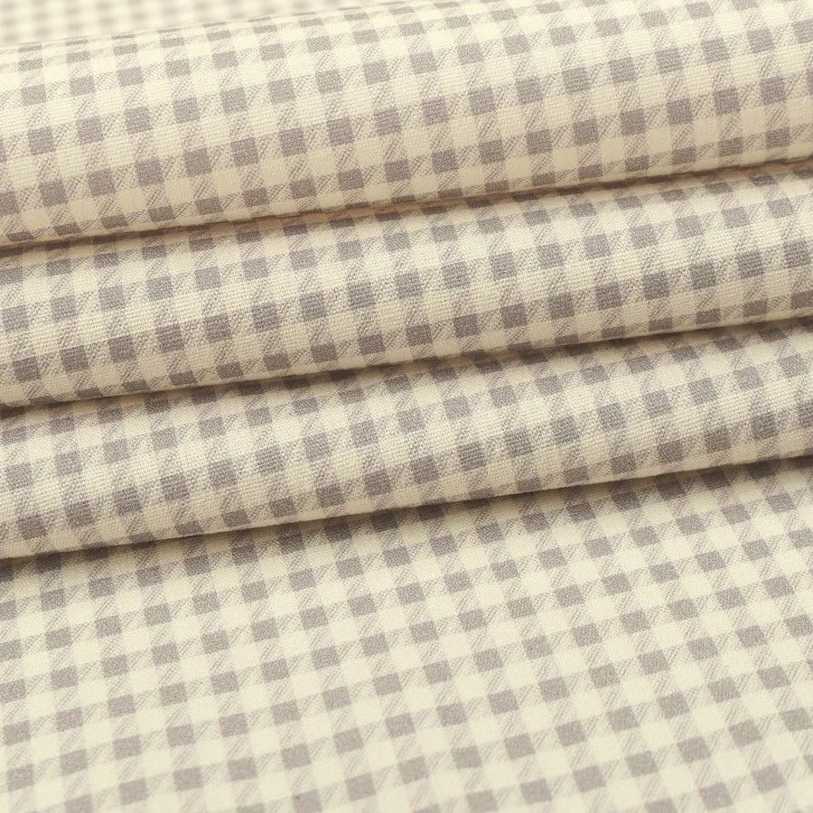 Ткань хлопковая Клетка 50*50см цв.серый/шампань 28126 для кукол | 2