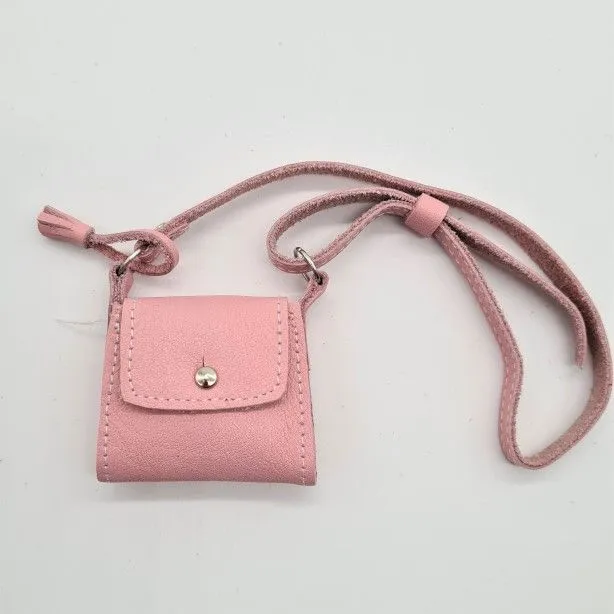 Сумочка С-91 натур.кожа цв.розовый 4,5*3,5*1см для кукол | 1