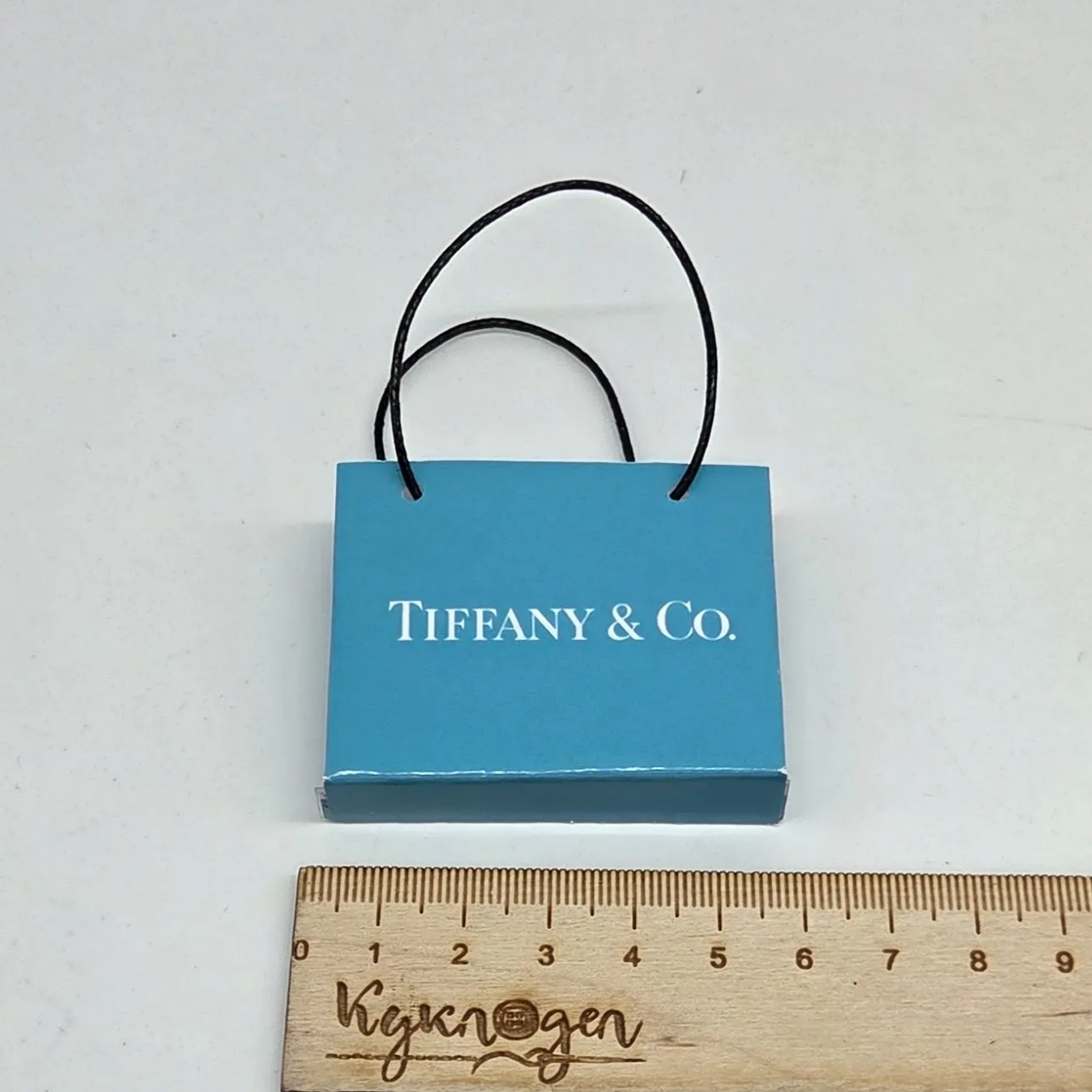 Миниатюрный пакет с логотипом Тиффани цв.бирюзовый для кукол | 1