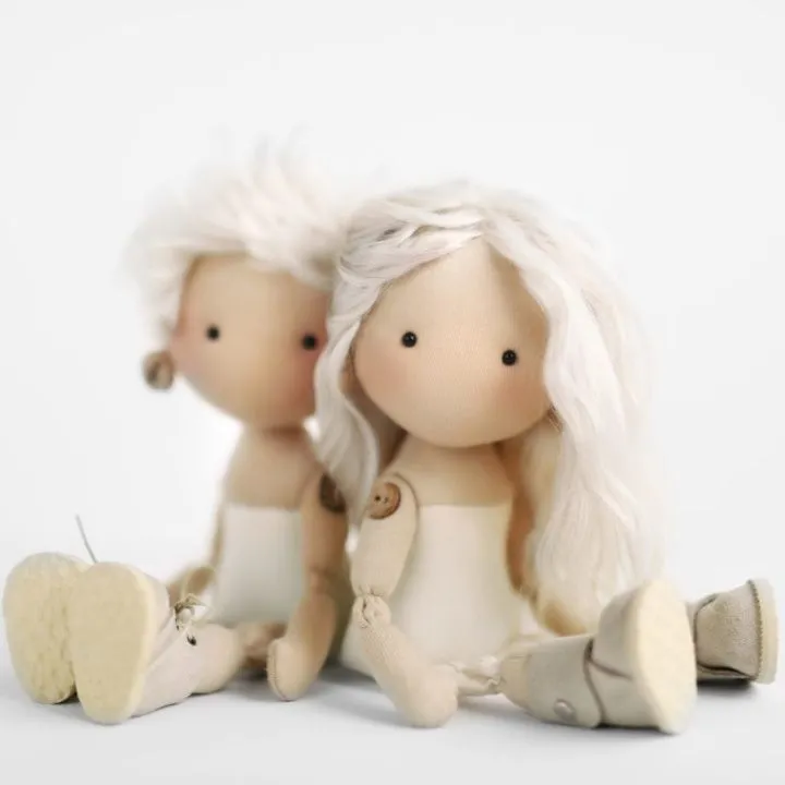 Набор трикотажа Белый ангел 116 цв.бежевый с серым оттенком 16*14 см - 2 шт., 16*11 см - 2 шт., 40*8 см - 1 шт.28004 для кукол | 2