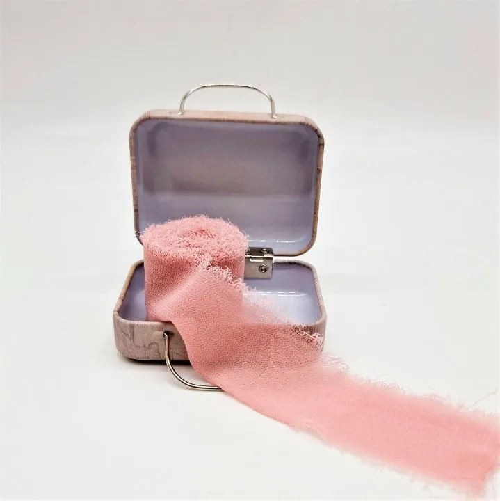 Тесьма шелковая матовая для Тедди 4см 5метров цв.пудровый ТД-133 для кукол