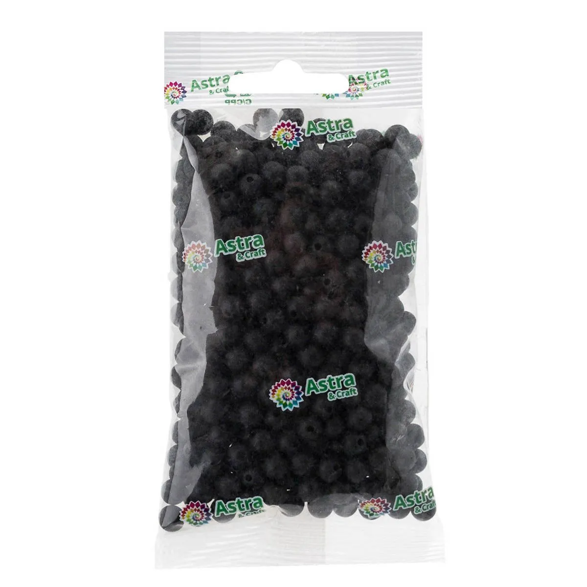 Бусины пластиковые матовые, круглые d-6мм, 50гр. цв.чёрный 7748415 для кукол | 2