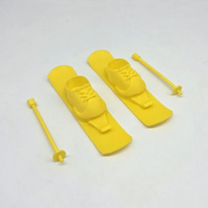 Лыжи с палками и ботинками для кукол (Лабубу 17см) цв.жёлтый (07) 282 для кукол