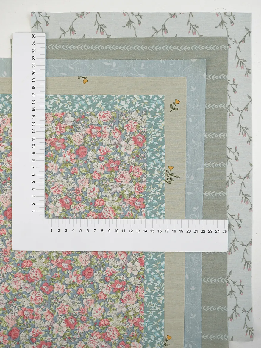 Набор ткани Сатин №3 "Лиственный сон" 45*30см 6шт. 27790 для кукол | 2