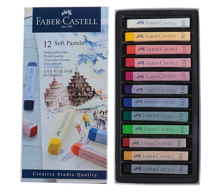 Пастель сухая Soft Faber-Castell 12 цветов 128312 для кукол