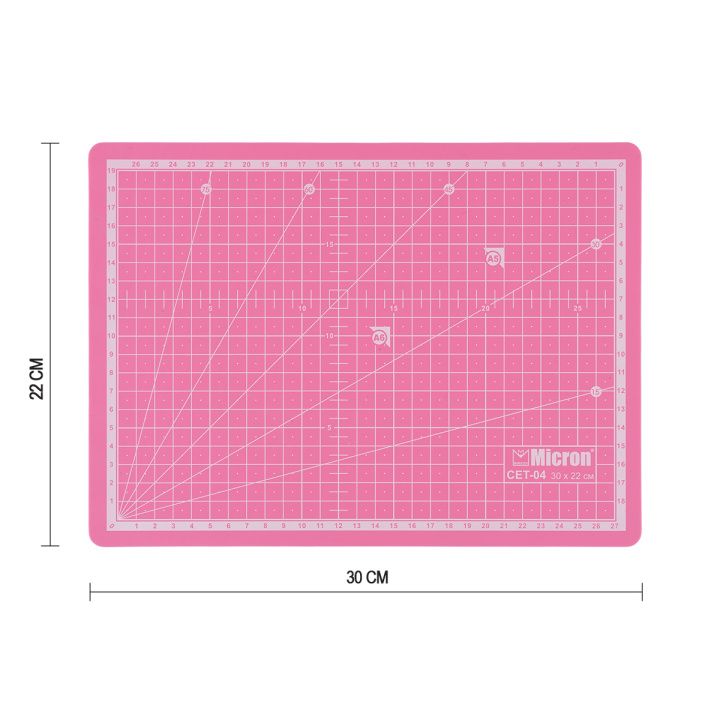 Мат для резки формат А4 30*22см двусторонний цв.розовый/чёрный CET-04 для кукол