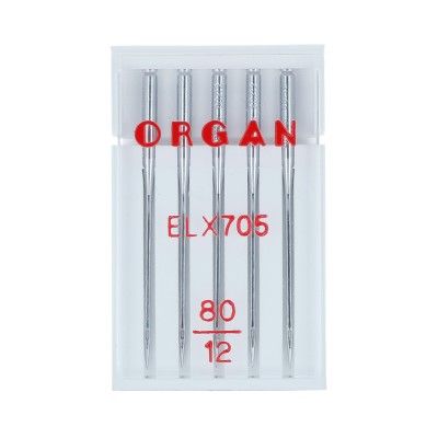 Иглы для швейных машин ORGAN ELx705 №80/12 5шт. для кукол | 1