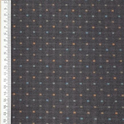 Корейский хлопок фактурный Цветные квадратики 36*45см цв.черный 88-99 NEW для кукол | 1