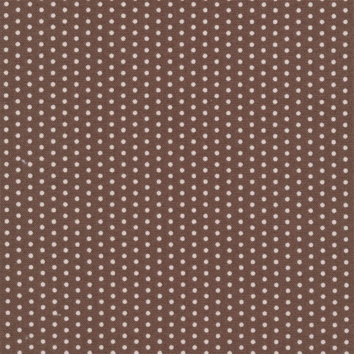 Ткань хлопковая БАБУШКИН СУНДУЧОК 50*55см цв.кр.горох коричневый БС-11 для кукол