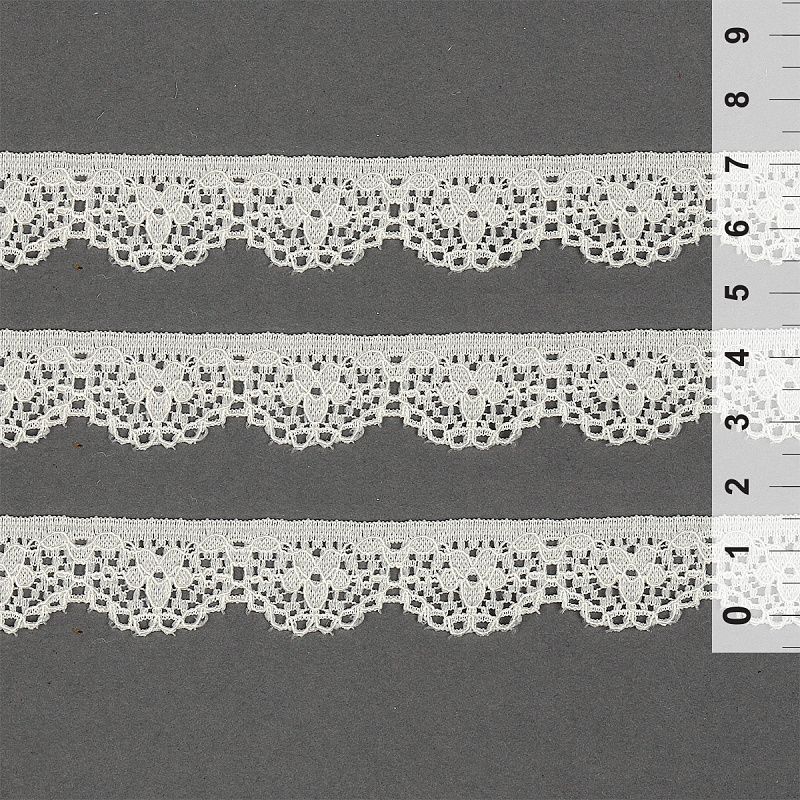 Кружево-стрейч 15мм цв.F102 сумрачно-белый TBY.8031 для кукол | 1
