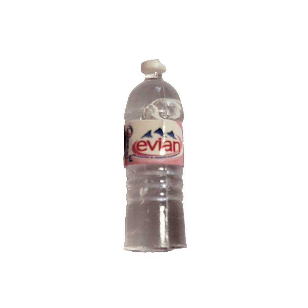 Миниатюра Бутылочка Evian круглая 3*1см для кукол | 1