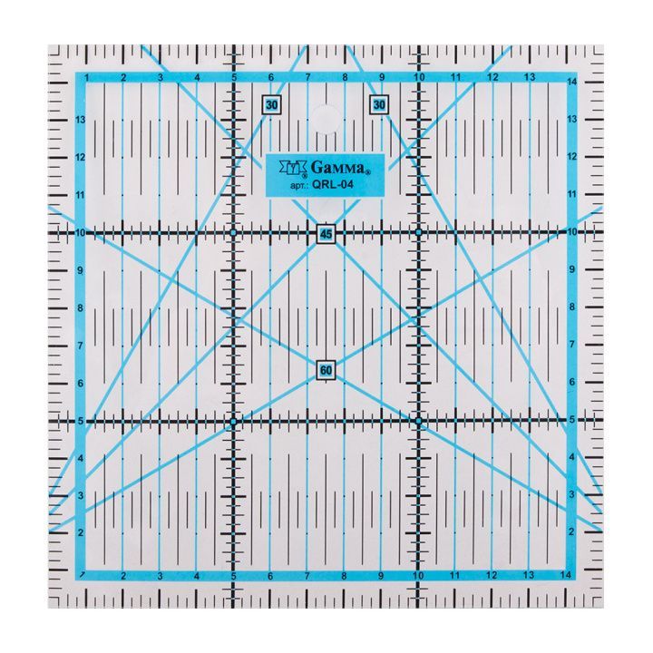 Линейка для пэчворка Gamma 15*15см пластик QRL-04 для кукол