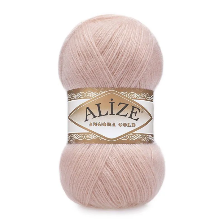 Пряжа Alize Angora Gold 80% акрил 20% шерсть 100г 550м цв.271 жемчужно-розовый для кукол