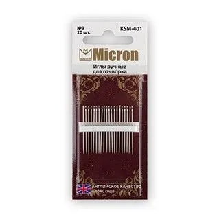 Иглы Micron ручные для пэчворка №9 20шт. KSM-401 для кукол | 1